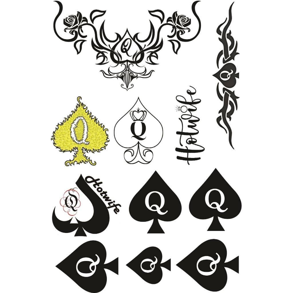 TATUAGEM TEMPORÁRIA DAMA DE ESPADA HOTWIFE QUEEN CUCKOLD Hot Wife