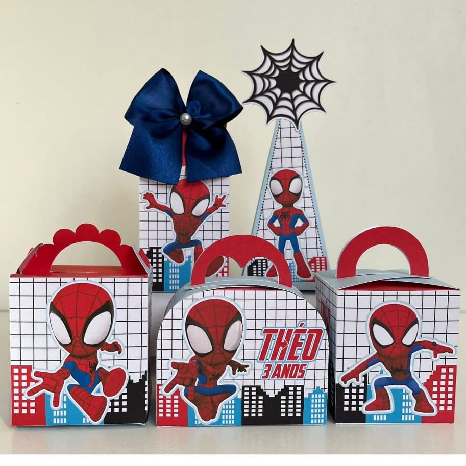 Kit 20 Caixa Personalizados Homem Aranha Lembrancinha