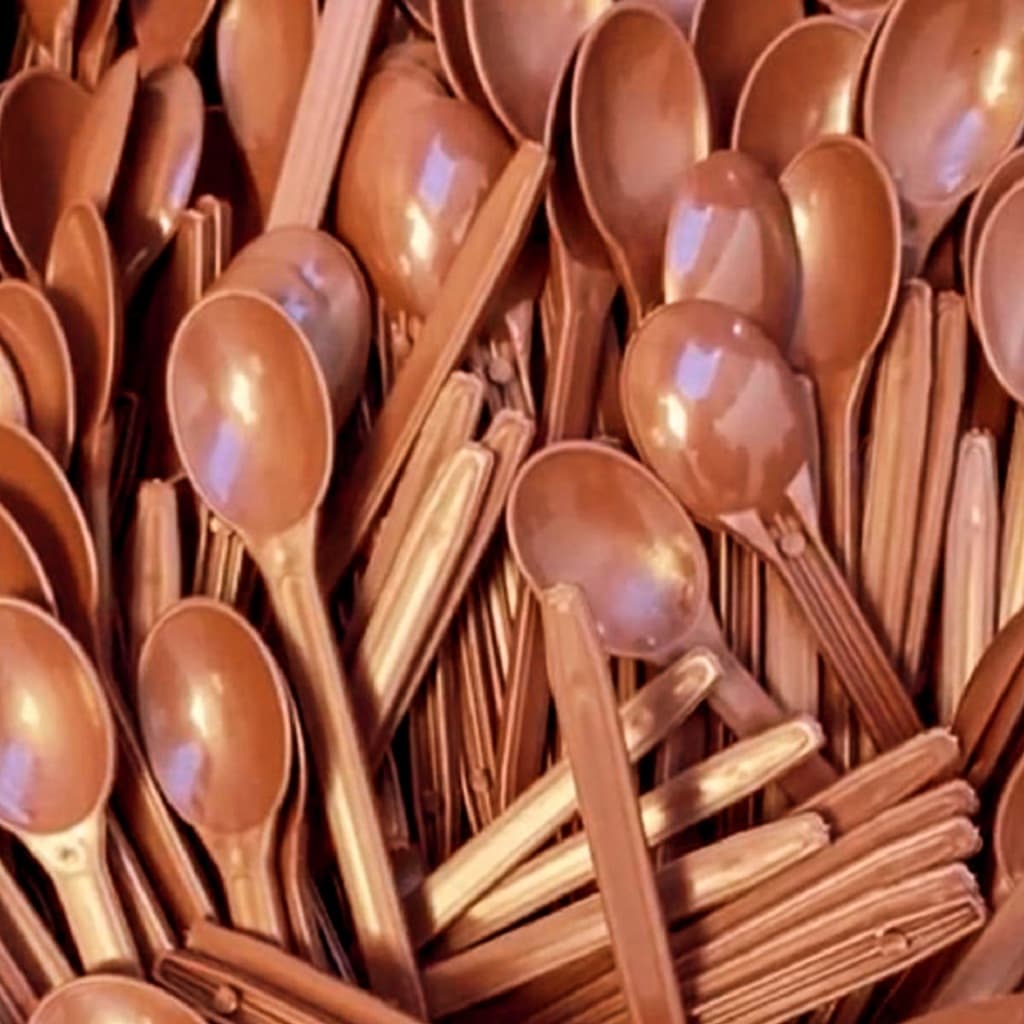 100~600 Colheres Marrom descartáveis reforçada e flexíveis  para sobremesa e sorvete