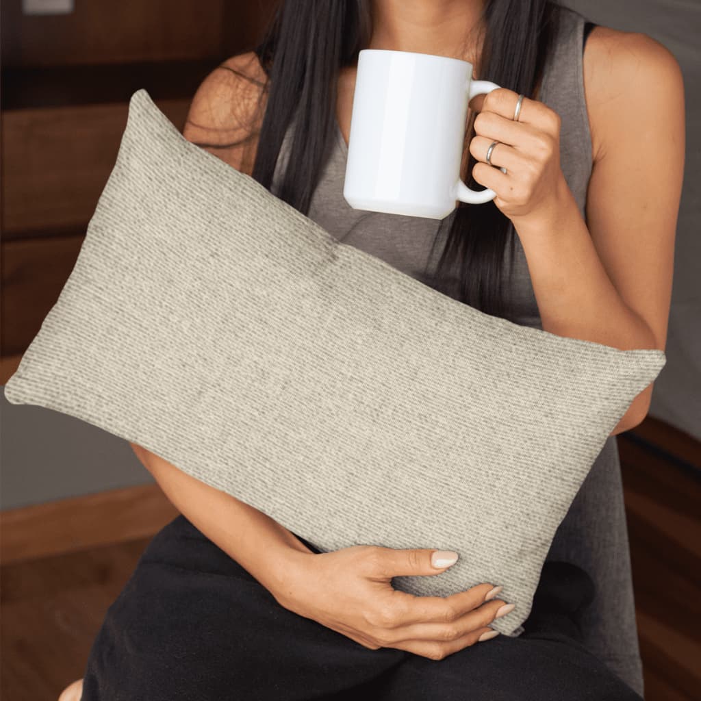 Almofada Cheia Baguete Retangular Linho com Ziper Invisível 50x28cm Chic