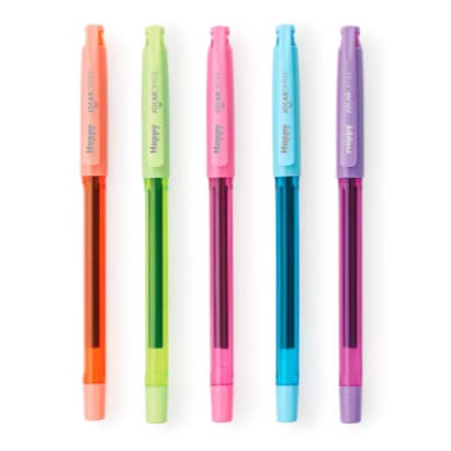 Caneta Gel Happy 0.7mm Colorida 5 Cores Jocar Office
