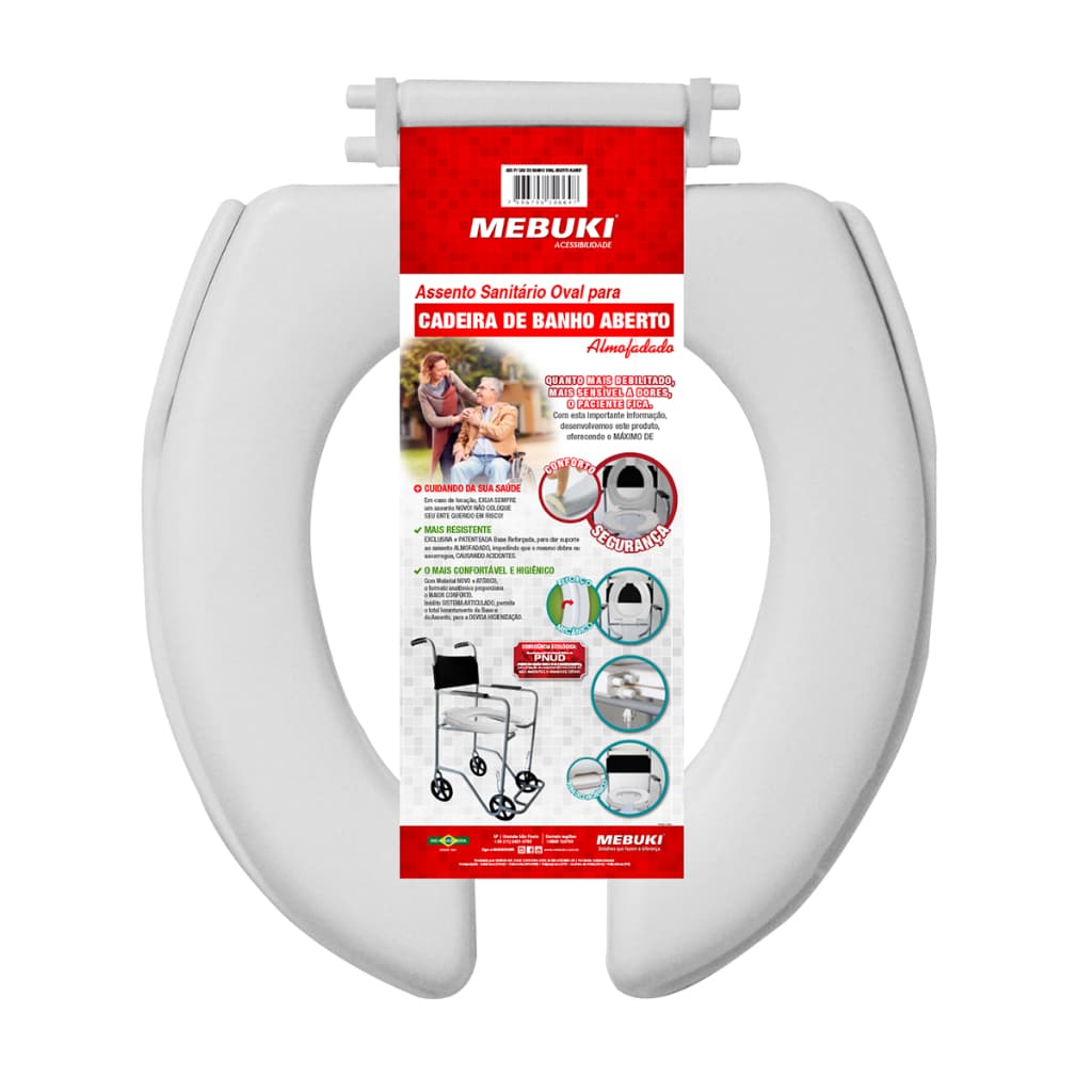 Assento Sanitário Almofadado Para Cadeira De Banho Aberto