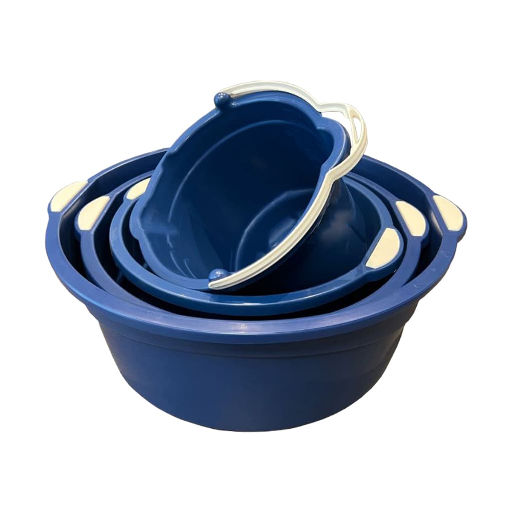 Kit 3 Bacias Grandes + Balde Multiuso Lavanderia Cozinha Limpeza Plástico Resistente Colorido