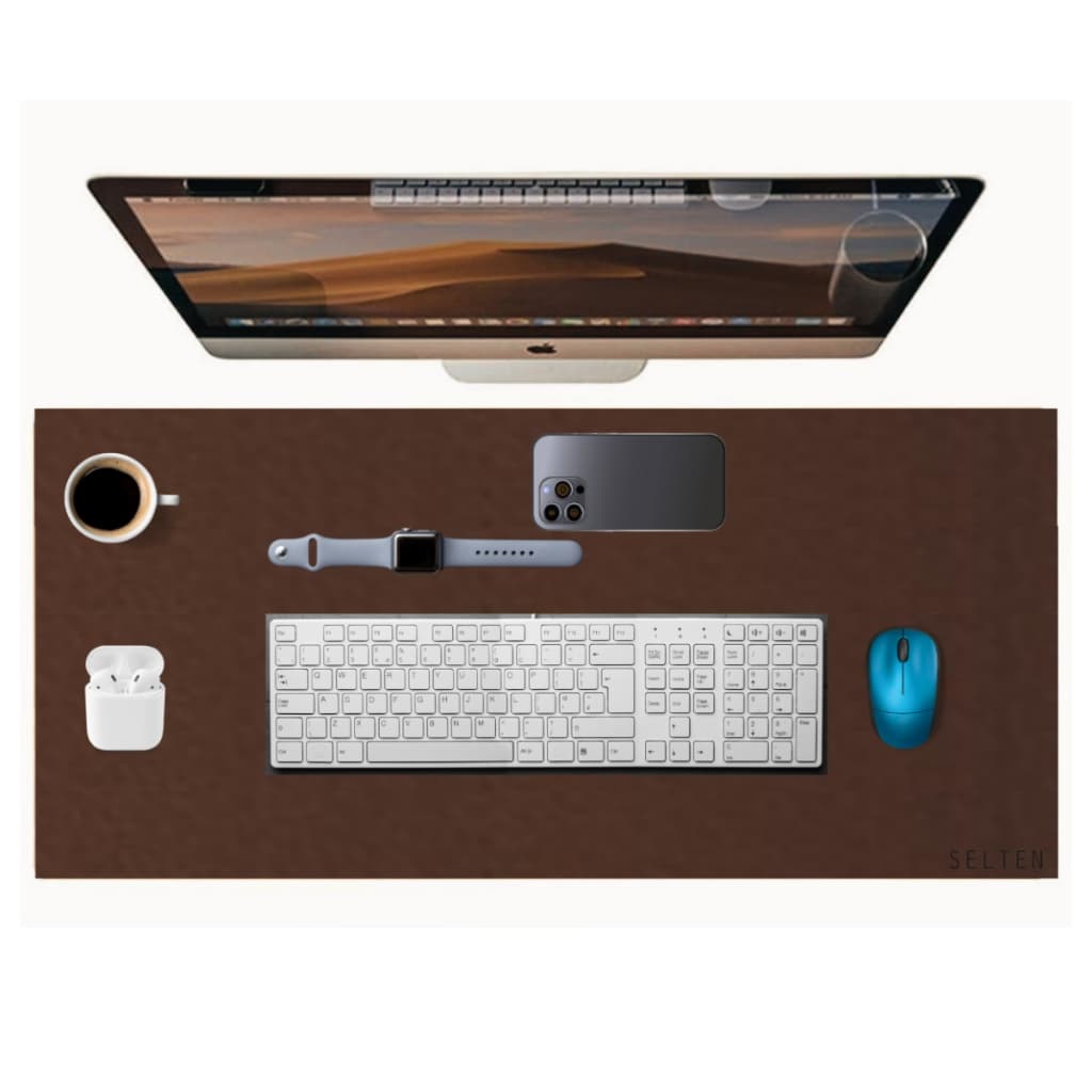 Mouse Pad grande deskpad 90x40 em Couro Sintético minimalista office