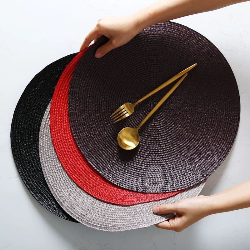 Kit 4 ou 6 Peças Tapete De Jogo Americano Redondo - Mesa Posta