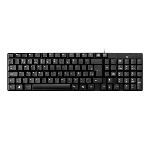 Teclado Com Fio Compacto Conexão USB Cabo de 120cm Resistente Água Preto Multi - TC193
