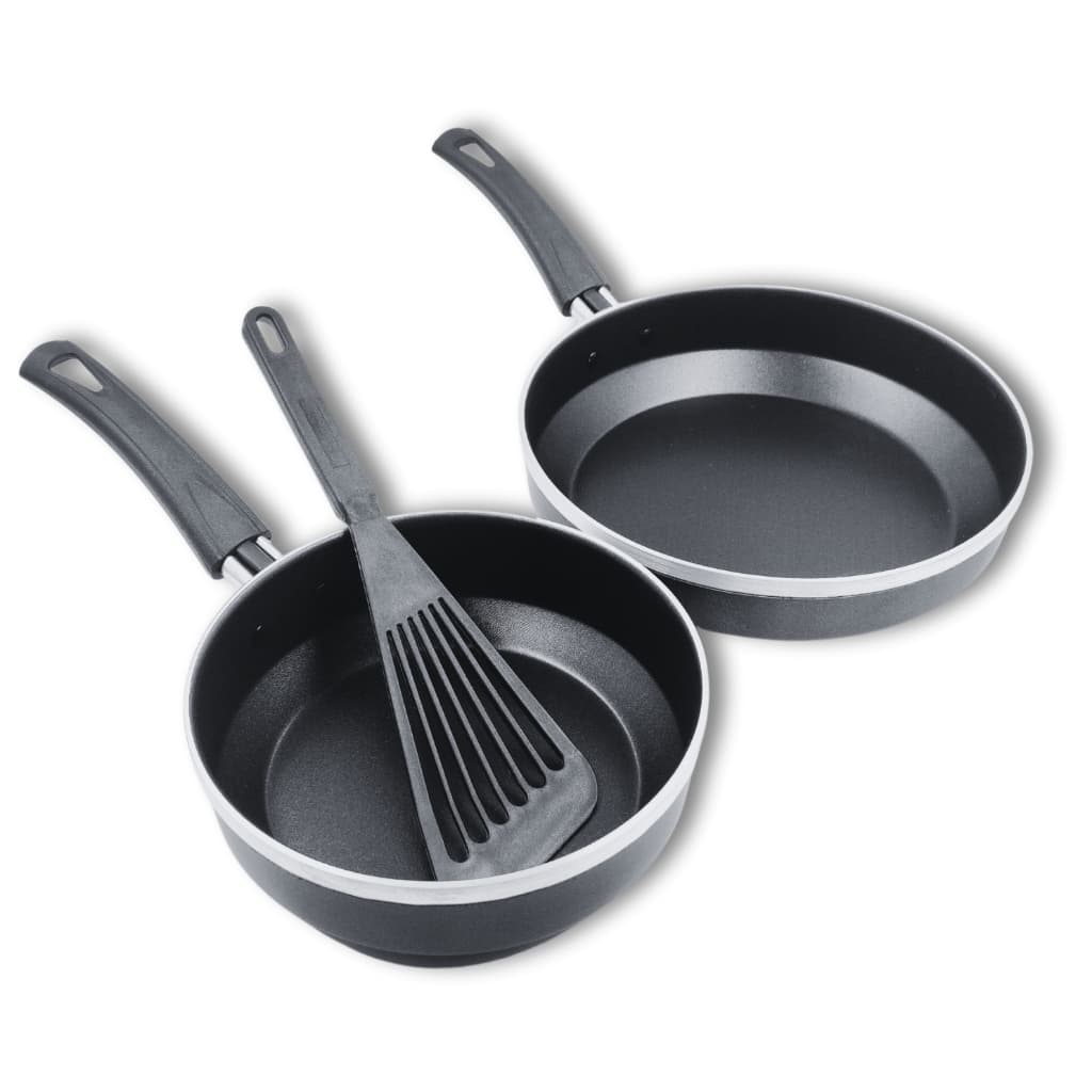 Kit de Frigideiras Antiaderentes Teflon Dakasa 18cm e 22cm Cores Preta e Cereja