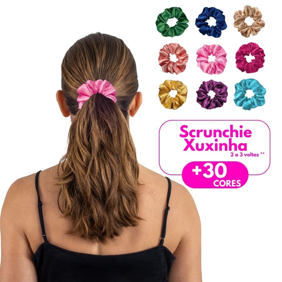 Scrunchie Xuxinha de Cetim Anti Frizz - Elástico de Cabelo