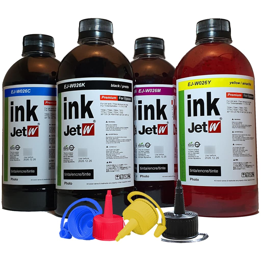 4 x 500ml Tinta compatível EPSON L3250 L3150 L3210 L3110 L5190 L5290 L1210 L1250 L5590 T544 544 2L