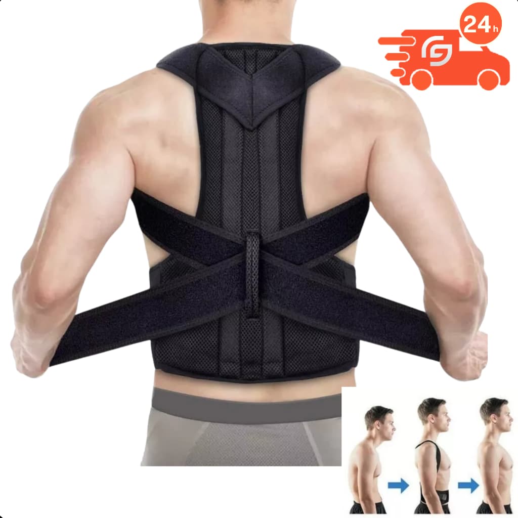 Cinta Colete Corretor De Postura Unissex Reforcada Protetor Ortopédico Coluna Correção Lombar Forte