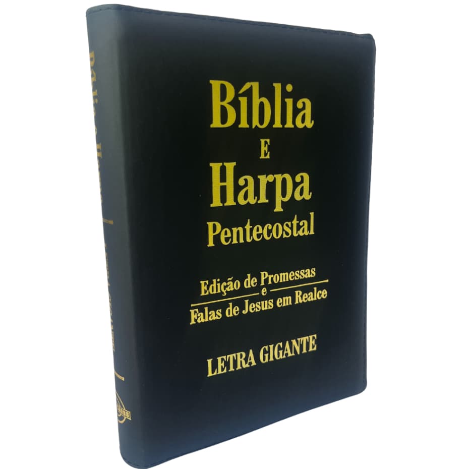 Biblia Sagrada letra gigante harpa pentecostal com ziper falas de jesus em Vermelho