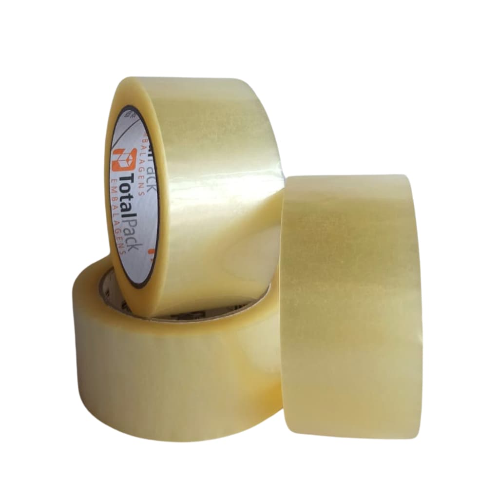 06 Rolos Fita Adesiva Larga Transparente 48X100 KIT