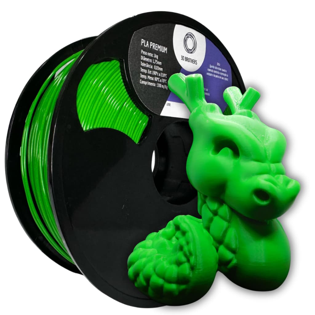 Filamento 3D PLA PREMIUM - VERDE - 3D Brothers
