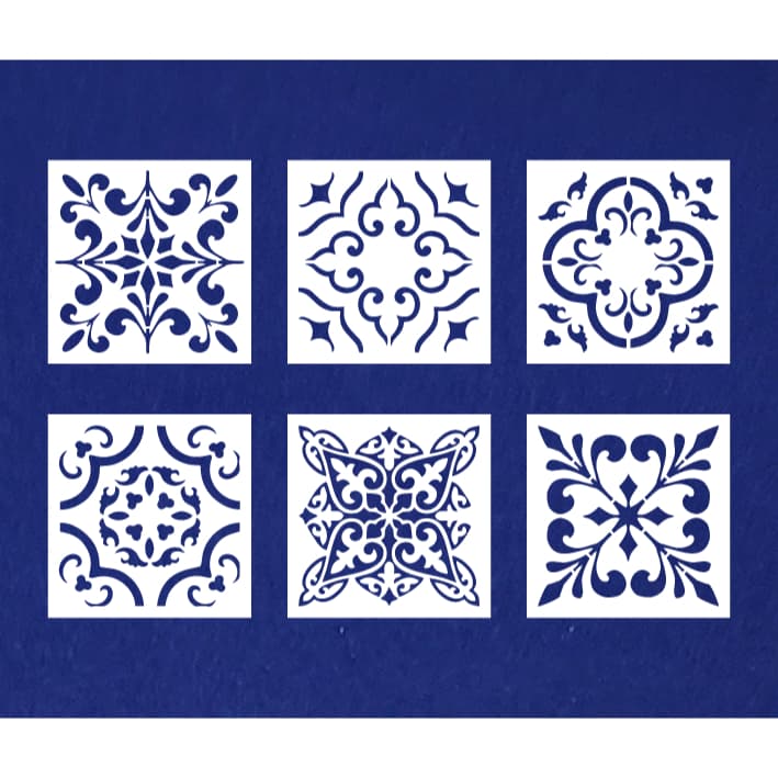 Stencil para Pintura 14x14cm Azulejos Grupo 2