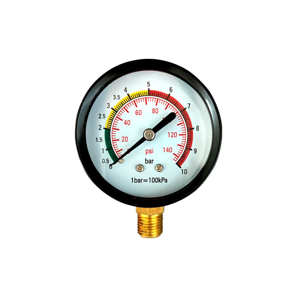 Manômetro Pressão Vertical Água Rosca 1/4npt 0 A 10bar E Psi