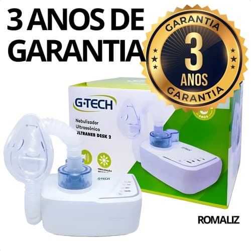 Inalador e Nebulizador Ultrassonico Silencioso G Tech Ultraneb Desk 2 Zero Barulho Infaltil e Adulto