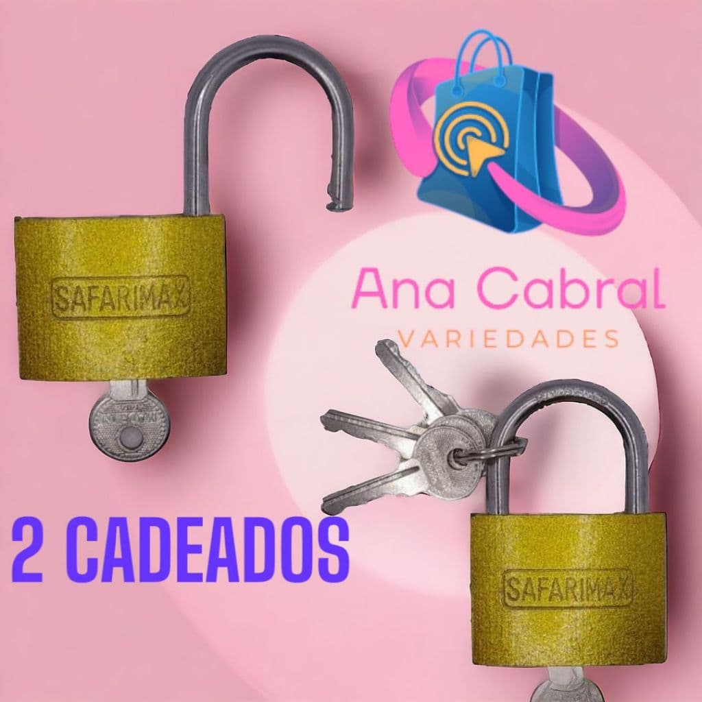 Kit 2 Cadeados Reforçado Vários Tamanhos Cadeados P/ Bagagem - Armários - Portões-FORTES