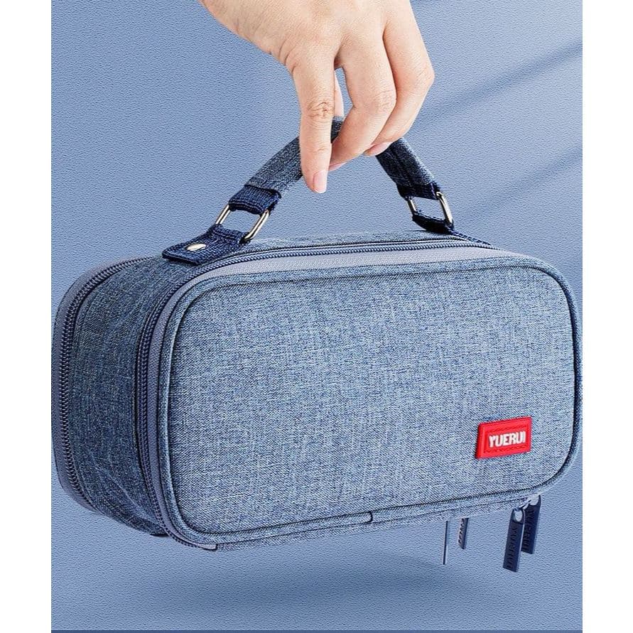 Estojo Escolar Organizador Juvenil Liso Com 2 Divisórias Com Alça Interna