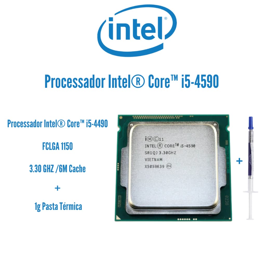 Processador Intel Core i5 4590 3.30ghz LGA 1150 + Pasta Térmica com ampola 1 grama