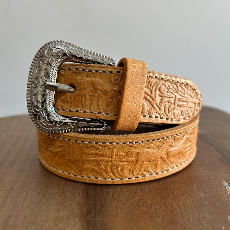 Cinto Infantil Couro Legítimo Reto Rebaixado