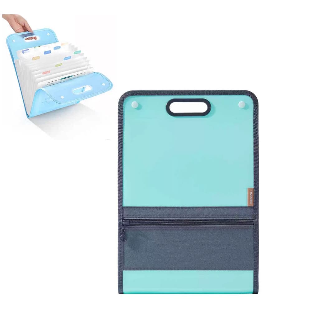 Pasta Sanfonada Organizadora 12 Div Cristal A4 Escritório