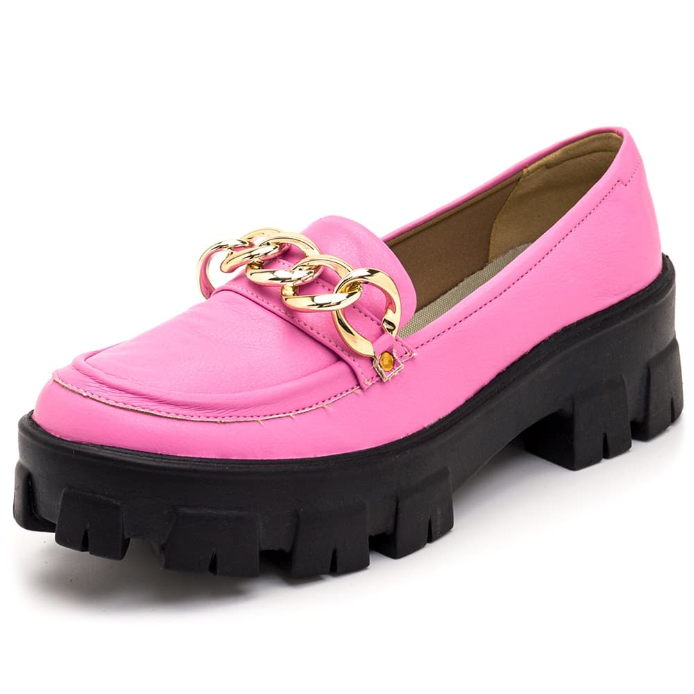 Sapato Feminino Oxford Tratorado 190253 Napa Azaléia Sola Preta PROMOÇÃO