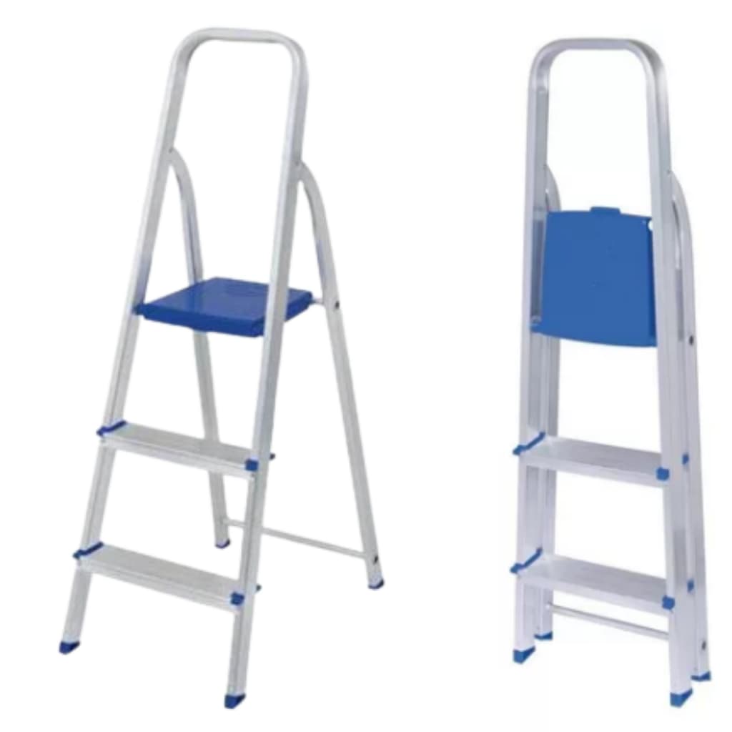 Escada Alumínio 3 Degraus Capacidade 120 Kg Resistente Mor