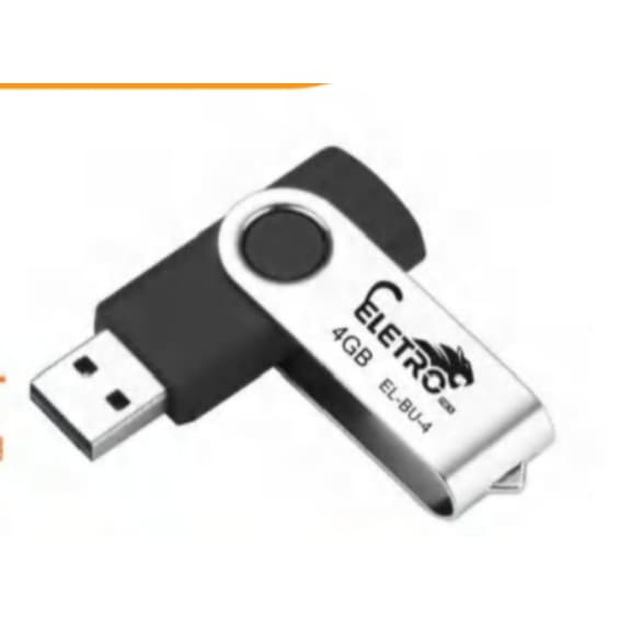 KIT 10 Pendrive 4gb Eletromex EL-BU4/al-u-4  pc notebook usb cor preto liso