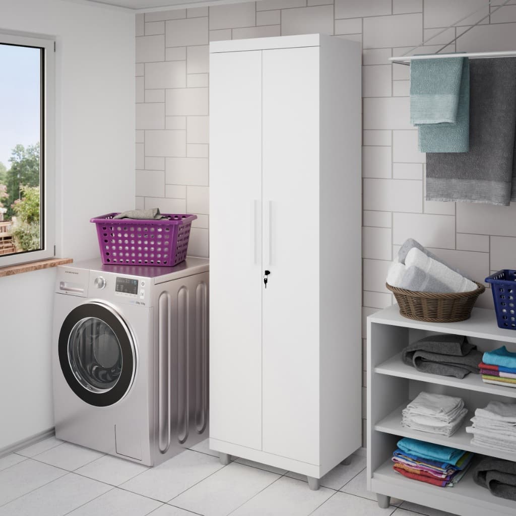 Armário Multiuso Pallas 2 Portas Com Chave Organizador, Sapateira, Armário Lavanderia - LH Móveis