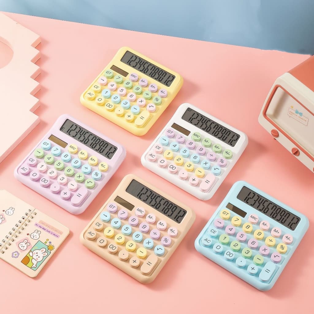 Calculadora Degradê Kawaii Estilo Retrô 12 Dígitos Colorida