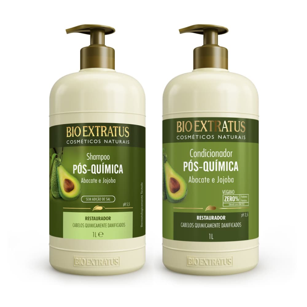 Kit Pós-Química Shampoo e Condicionador Bio Extratus - 1L Restauração