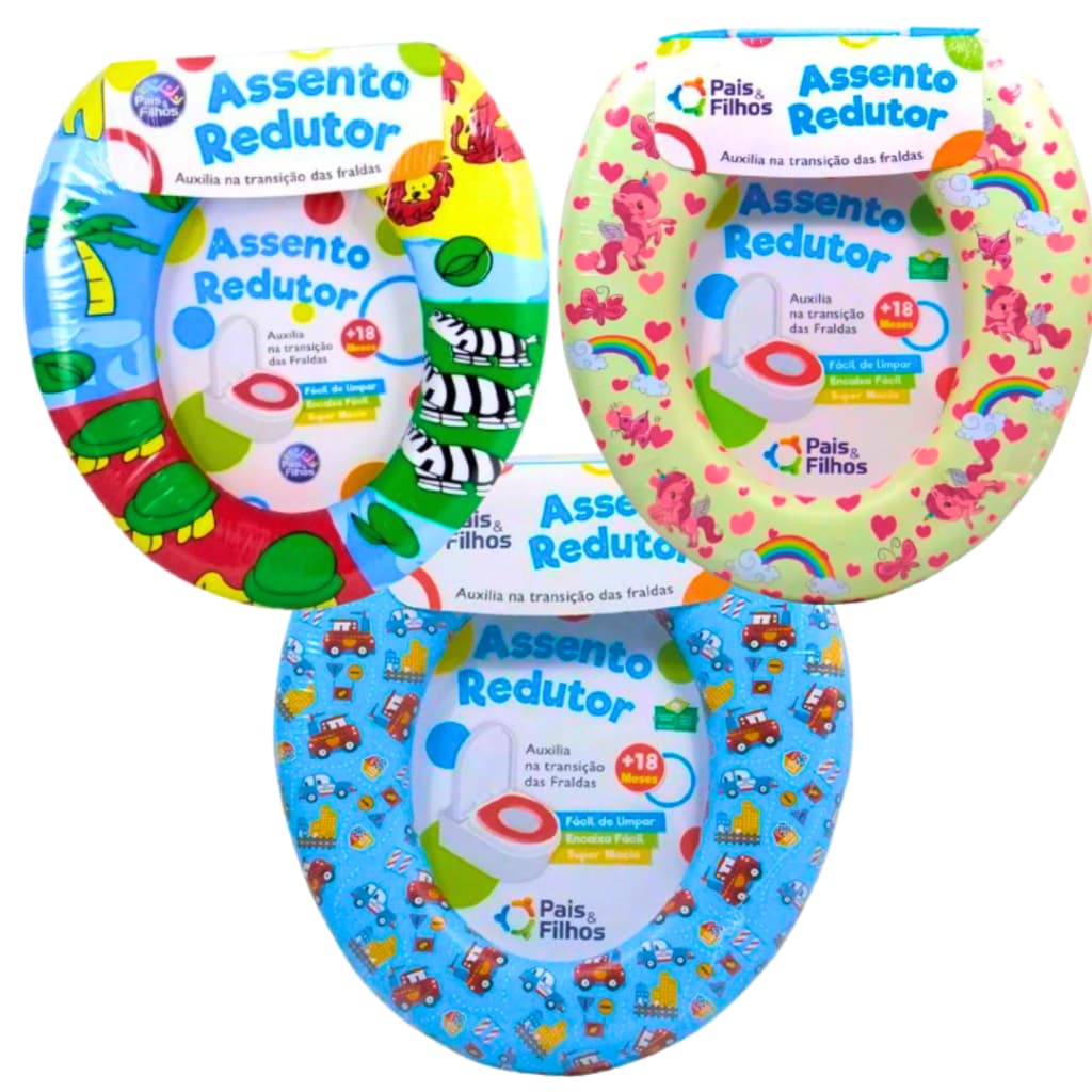 Assento Infantil Redutor Vaso Sanitário Bebês Macio - Pais e Filhos
