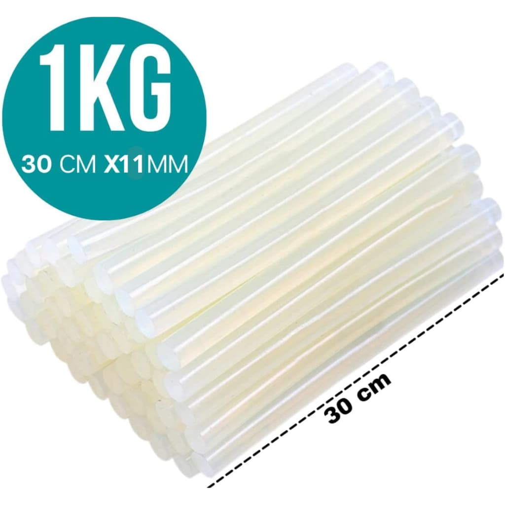 Bastão Cola Quente Refil Transparente Fina 7mm ou Grossa 11mm Grande 30cm pacote 1kg