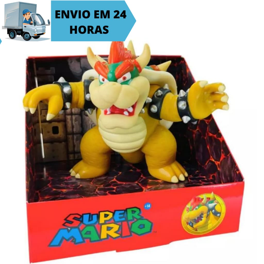 Boneco Bowser Rei Koopa Super Mario Bros Articulável 22cm Super Size Action Bowser Figure Collection Original
