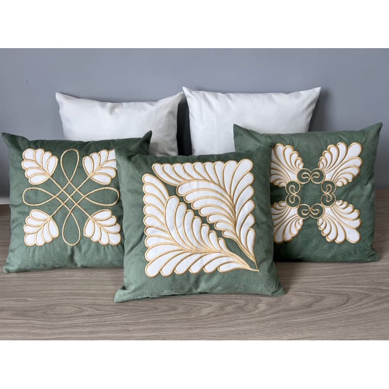KIT 5 CAPA DE ALMOFADA TECIDO SUEDE BORDADA ALTA QUALIDADE
