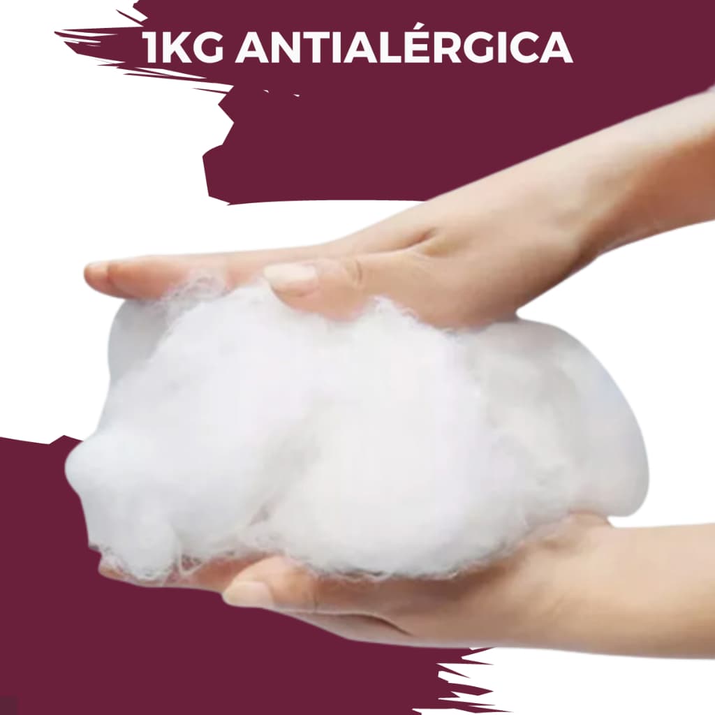 1kg Fibra Siliconada Pura Antialérgica Macia para Enchimento de Bonecas Travesseiros e Artesanatos