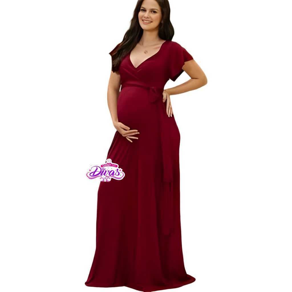 Vestido Gestante Longo Amamentação com Manga