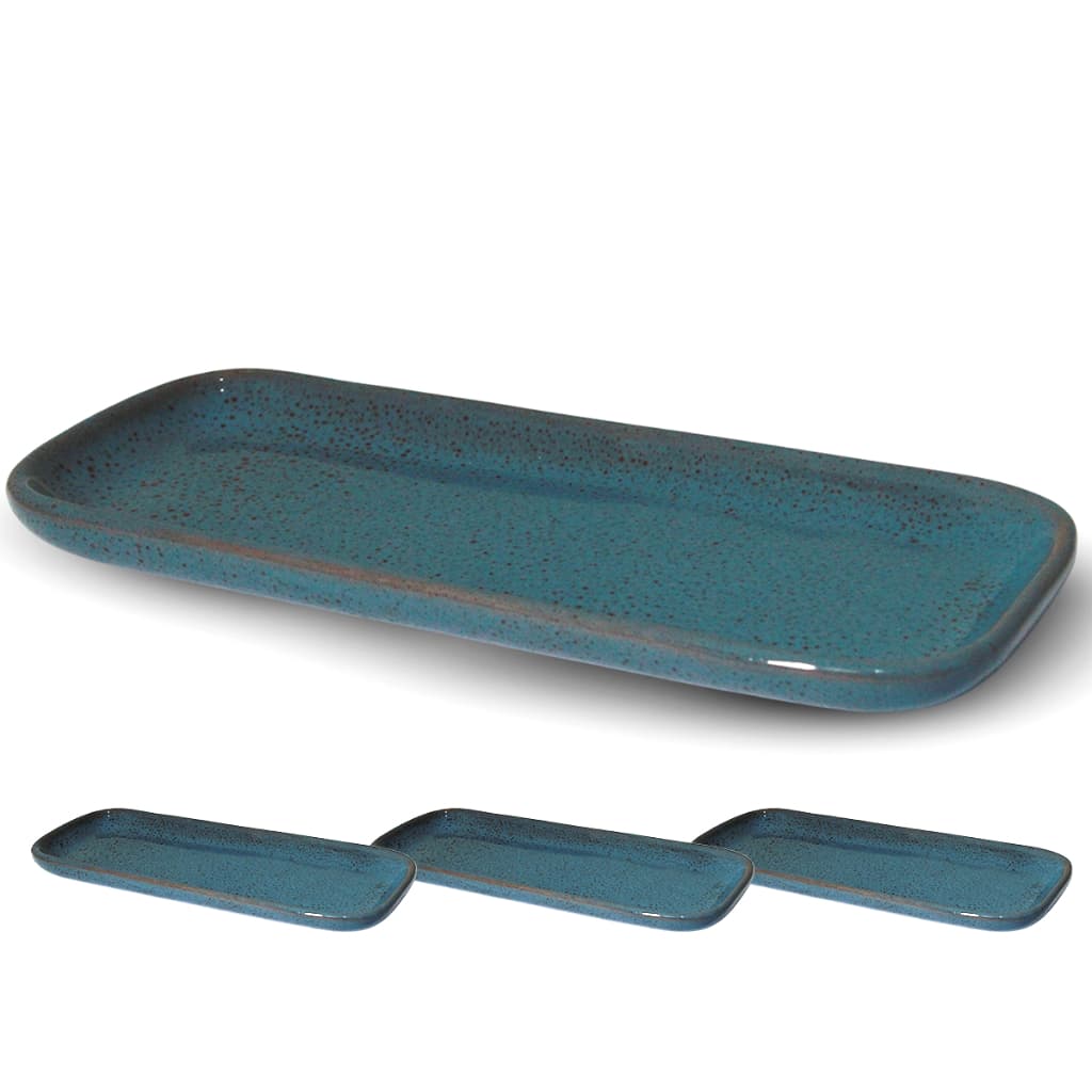 Kit 4 Rocamboleira Retangular Pequena Cerâmica Café Da Manhã