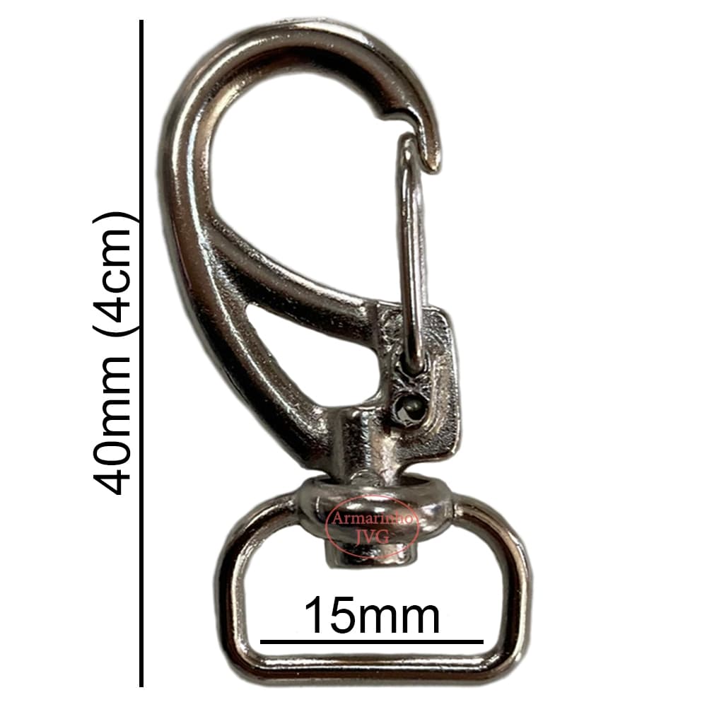 50un Mosquetão 15mm Niquelado Gancho Fecho Bolsas Mochila Alça