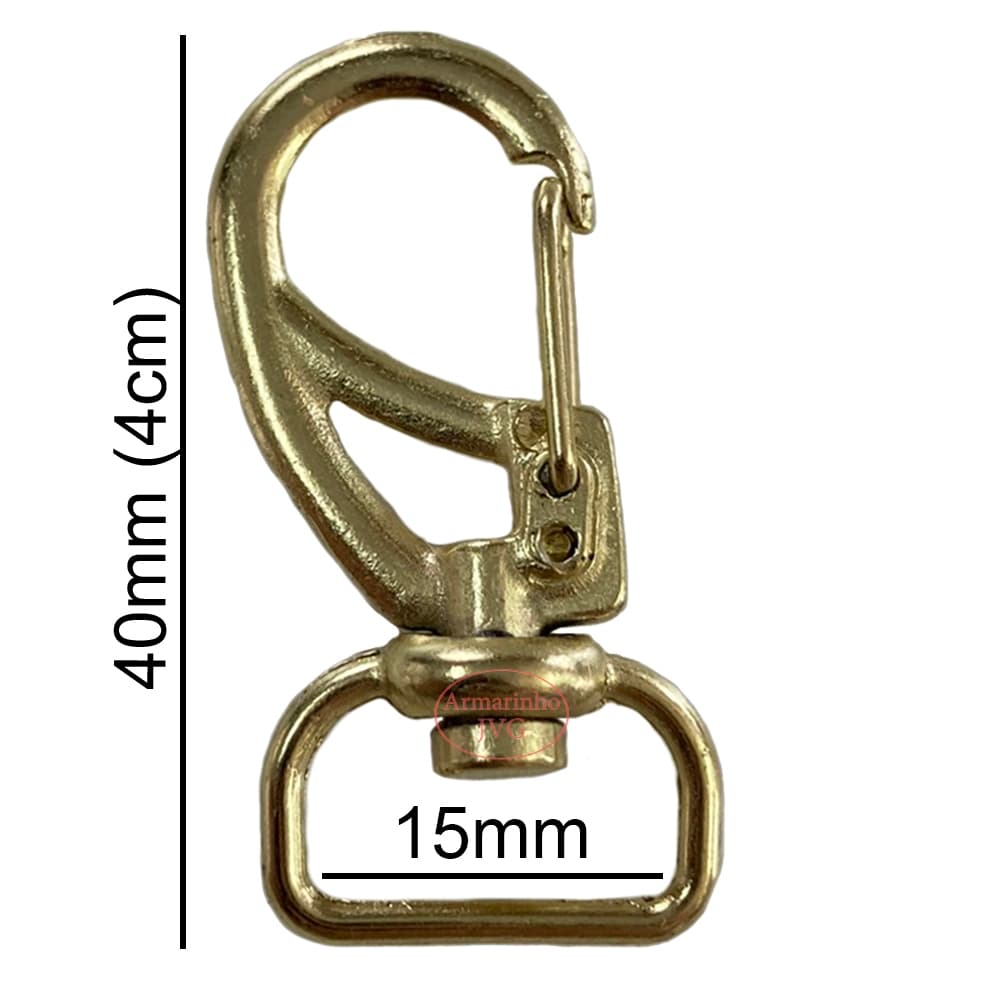 10un Mosquetão 15mm Dourado Gancho Alça Bolsas Mochilas