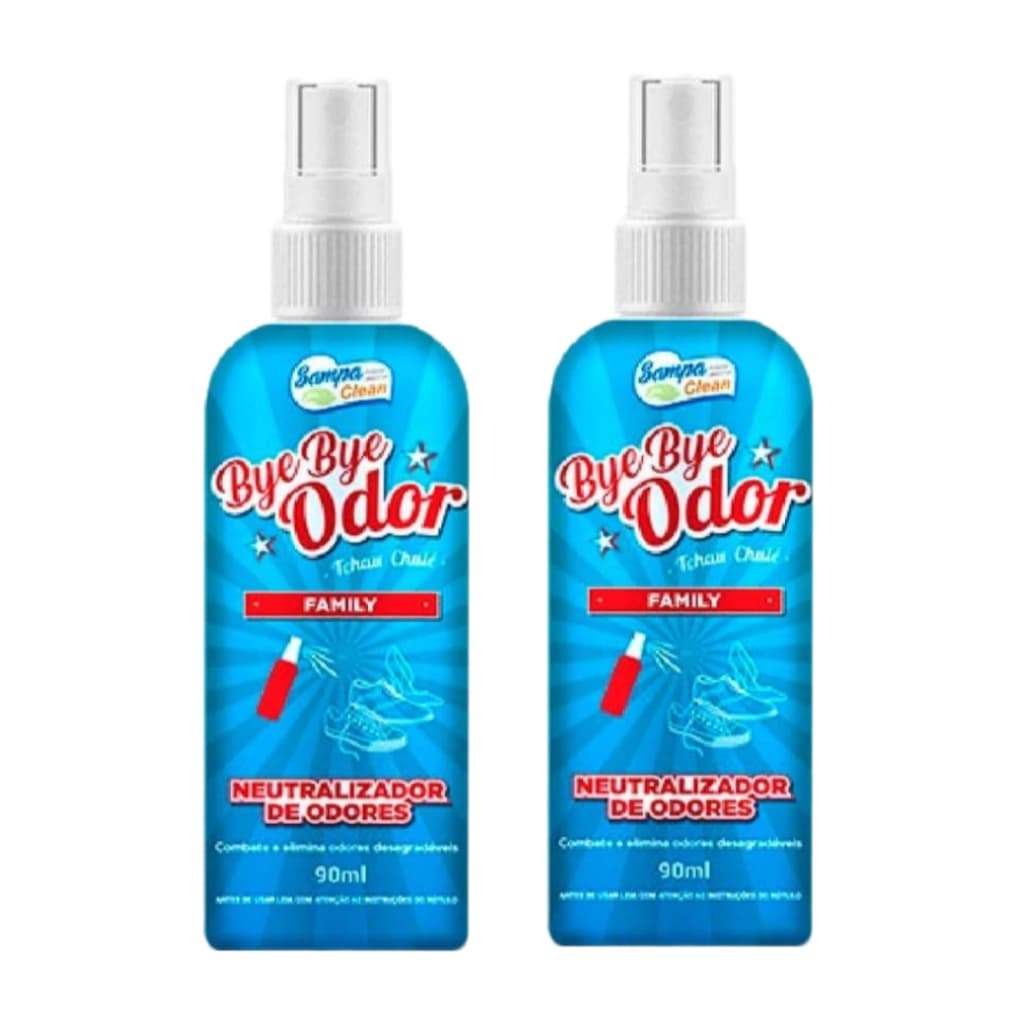 Kit 2 Bye Bye Odor - Neutralizador de Odor - Tchau Chulé. Sampa Clean