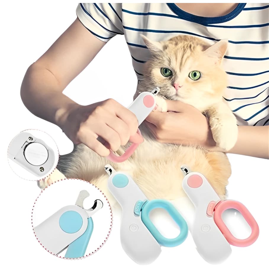 Cortador Unha Tesoura Pets Segurança Led Cães Gatos Alicate