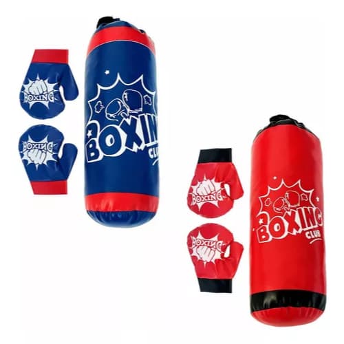 Kit Boxe Infantil Com Mini Saco de Pancada + Par De Luvas - MODELO BOXING