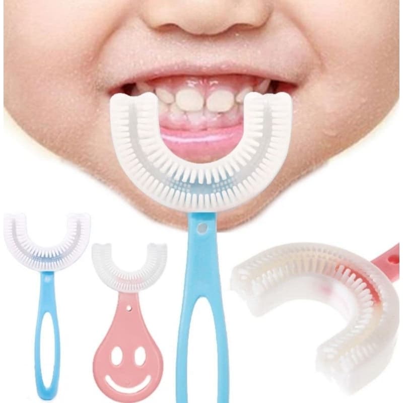 Escova de Dente Infantil 360° em Forma de U para Crianças de 2 a 6 Anos