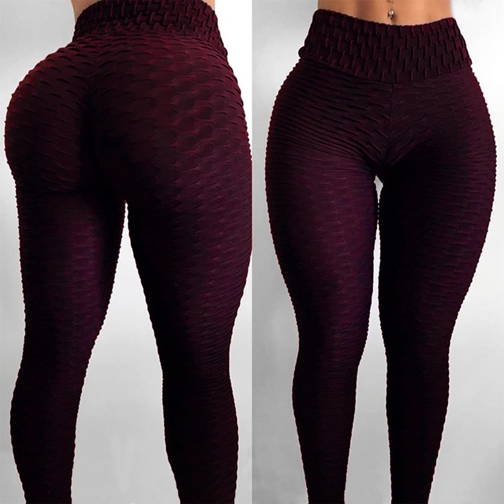 Calça Legging em Suplex Bolha e Liso com Cós Alto Empina Bumbum Fitness - Suplex Cintura Alta Bombey