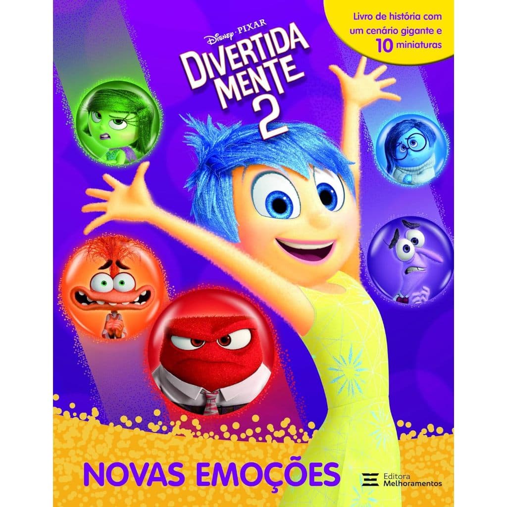 Livro com 10 Miniaturas Divertida Mente 2 - Novas Emocoes