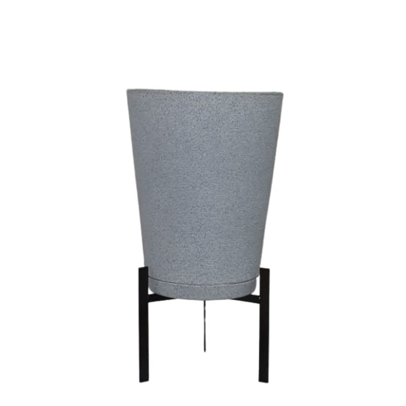 Vaso para plantas cone escovado pp 28x23cm em polietileno com prato e suporte