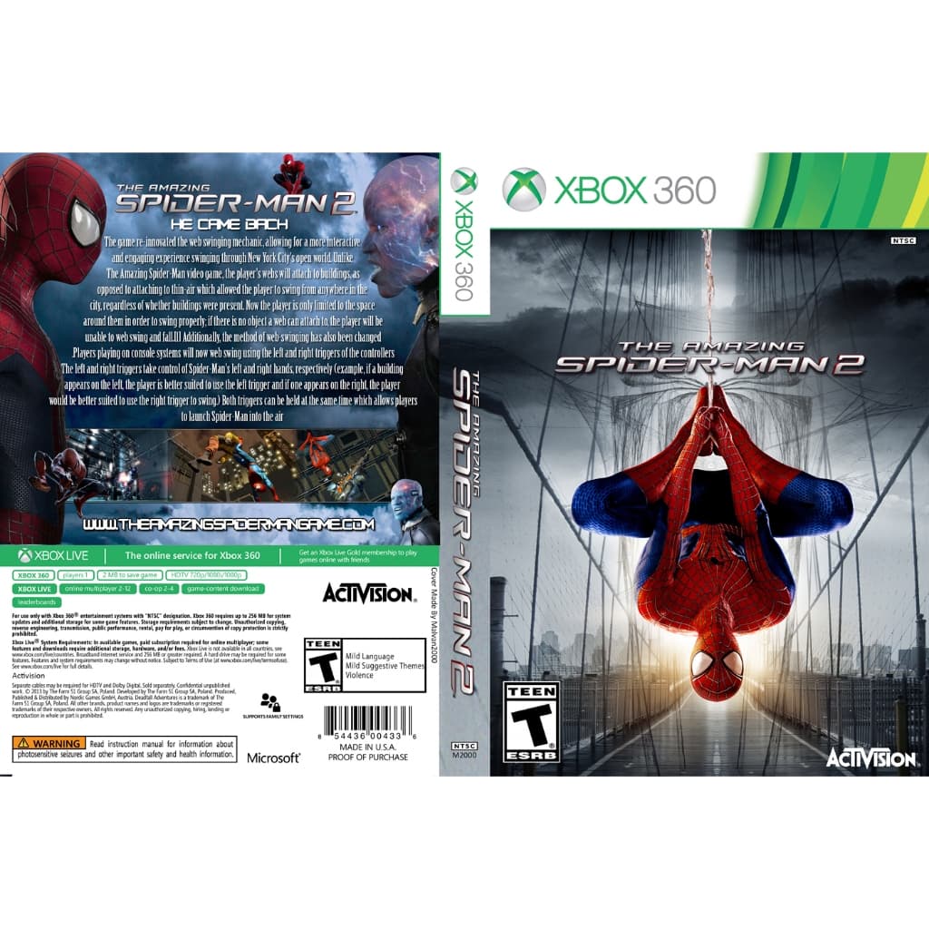 The Amazing Spider Man 2 para Xbox 360Lt com capa