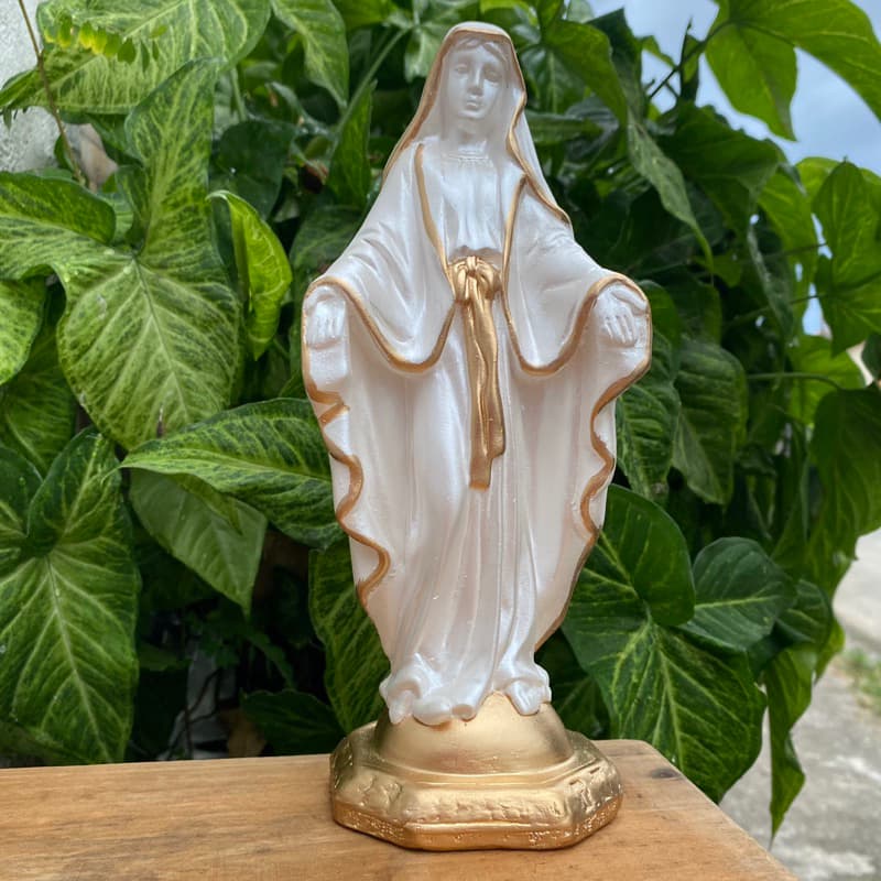 Nossa Senhora das Graças 20cm perolada Delicada / Lembrança Casamento / Lembrança Batizado