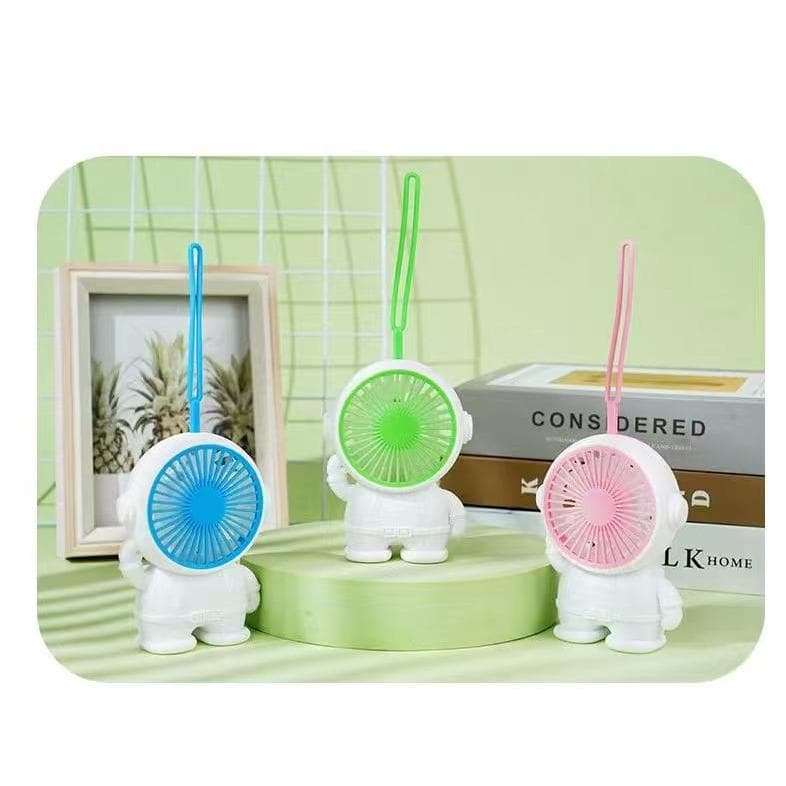 Mini Ventilador Portátil Mão E Mesa Usb Recarregável Astronauta Fofo Infantil com Alça